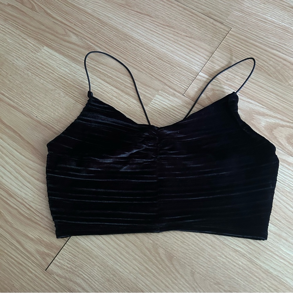 NWT Wild Fable Black Sweetheart Cropped Top Medium